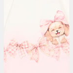 Monnalisa Abito Felpa Bicolore Manica Lunga con Stampa Rosa/Panna per Neonata 39F901X ROSA/PANNA MONNALISA 