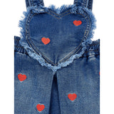 Monnalisa Gonna Salopette tinta unita In Denim Blu per Neonata 39F3RU BLU MONNALISA 