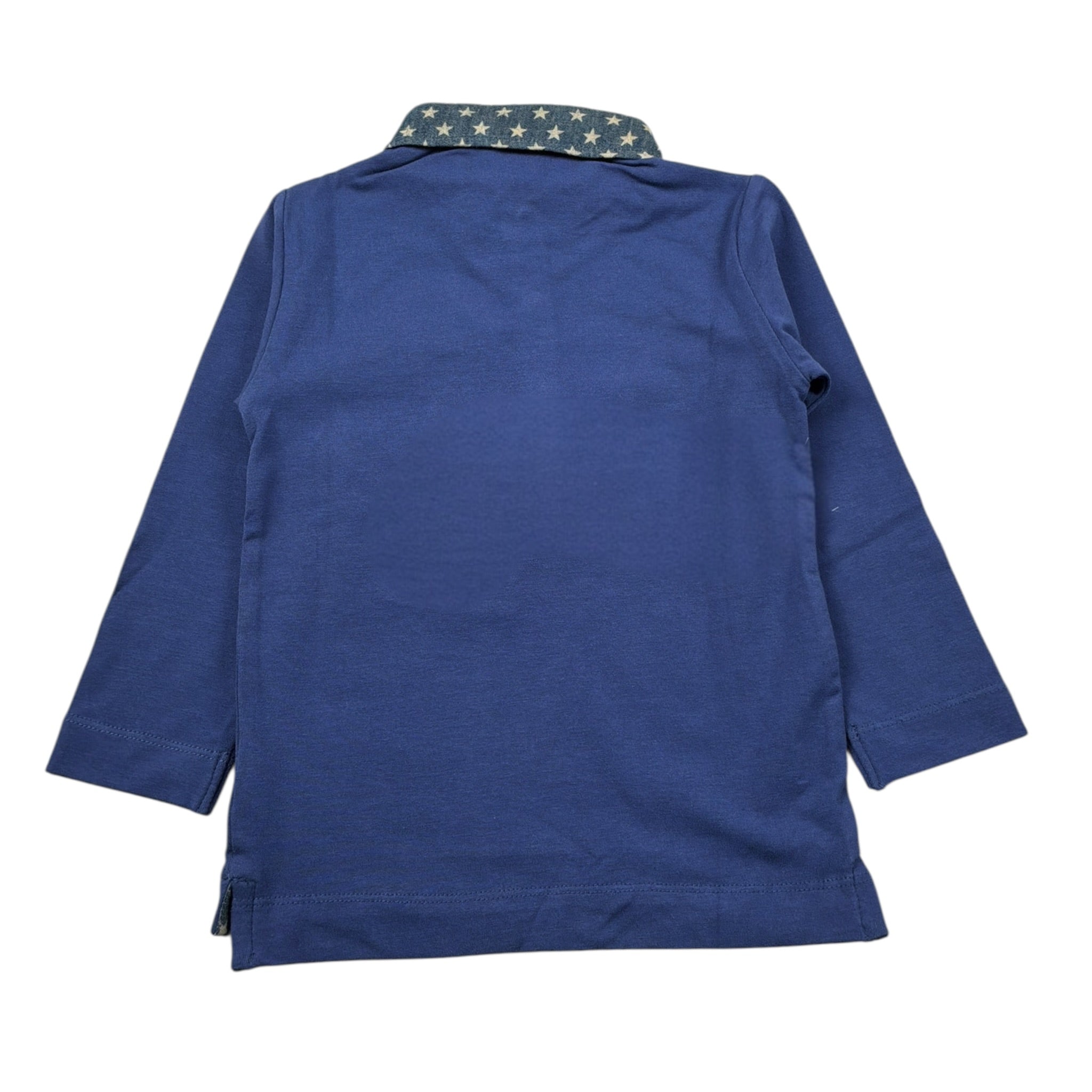 Monnalisa Polo Manica Lunga tinta unita Blu per Neonato 682600A3 BLU MONNALISA 