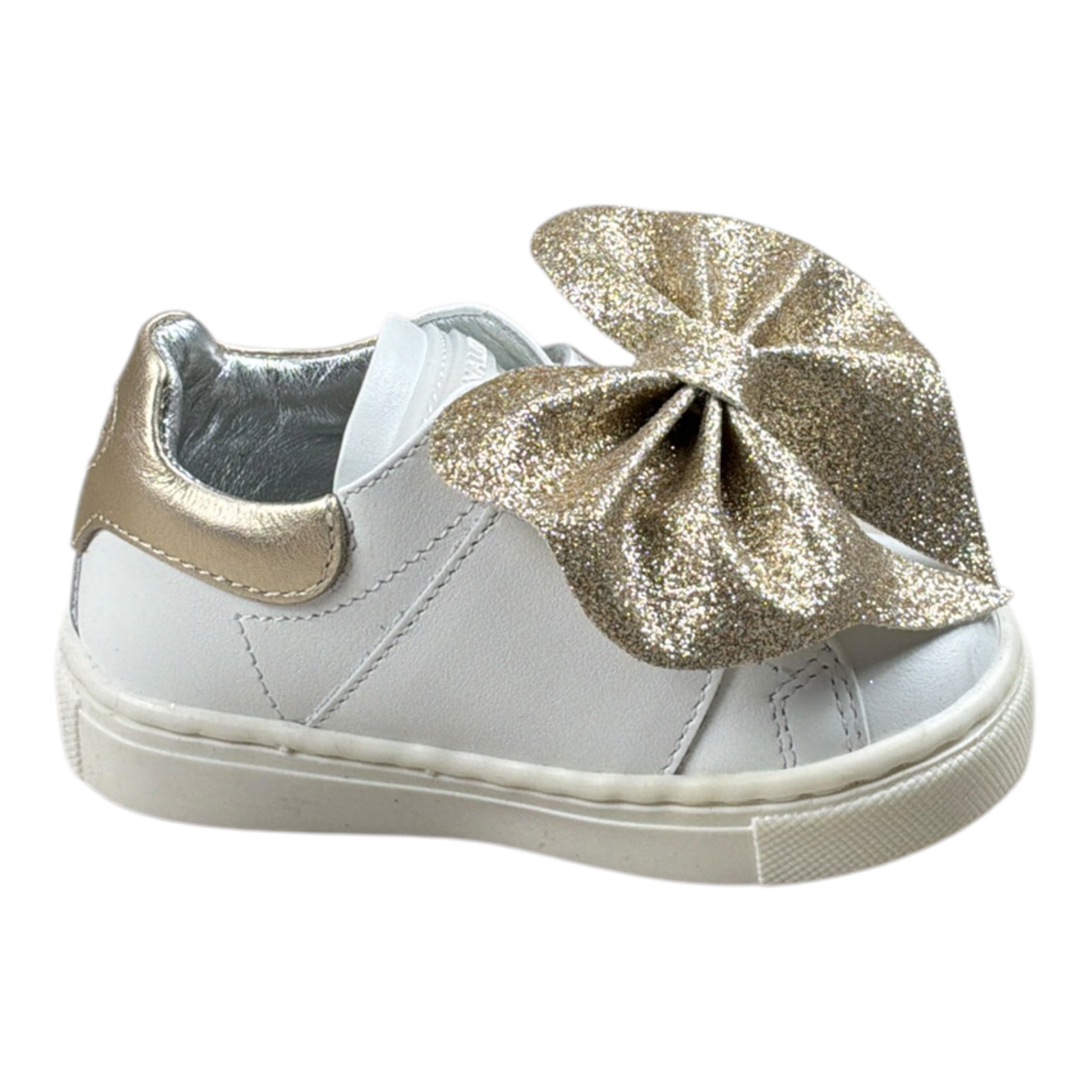 Monnalisa Sneakers tinta unita con Fiocco Panna per Bambina 83D002J PANNA MONNALISA 