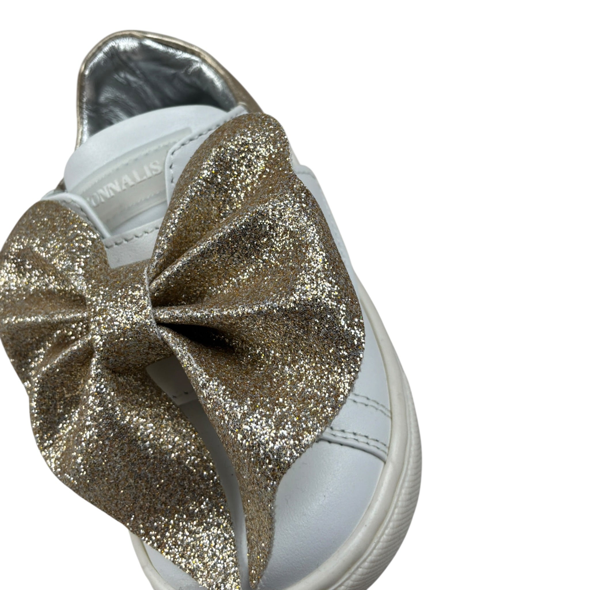 Monnalisa Sneakers tinta unita con Fiocco Panna per Bambina 83D002J PANNA MONNALISA 