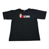 Moschino T-Shirt Girocollo tinta unita con Stampa Nero per Bambina H1M060 NERO MOSCHINO 