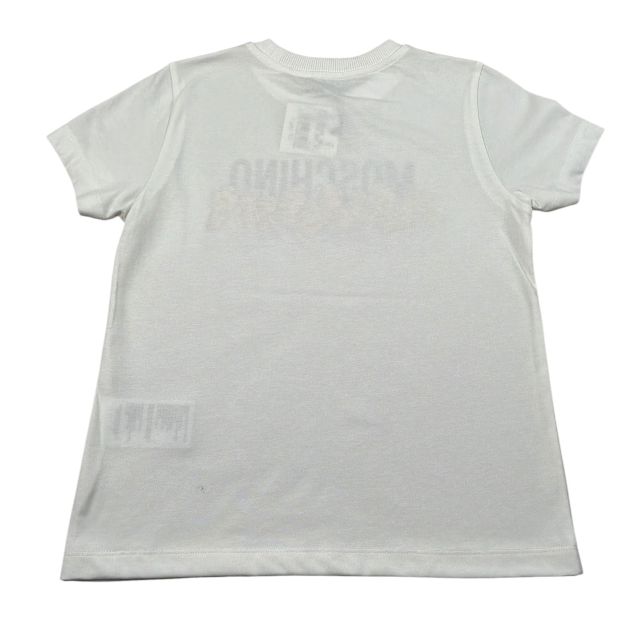 Moschino T-Shirt Girocollo tinta unita con Logo Bianco per Bambino H6M058 BIANCO MOSCHINO 