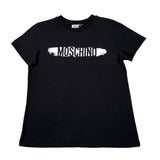 Moschino T-Shirt Girocollo tinta unita con Logo Nero per Bambino H8M058 NERO MOSCHINO 