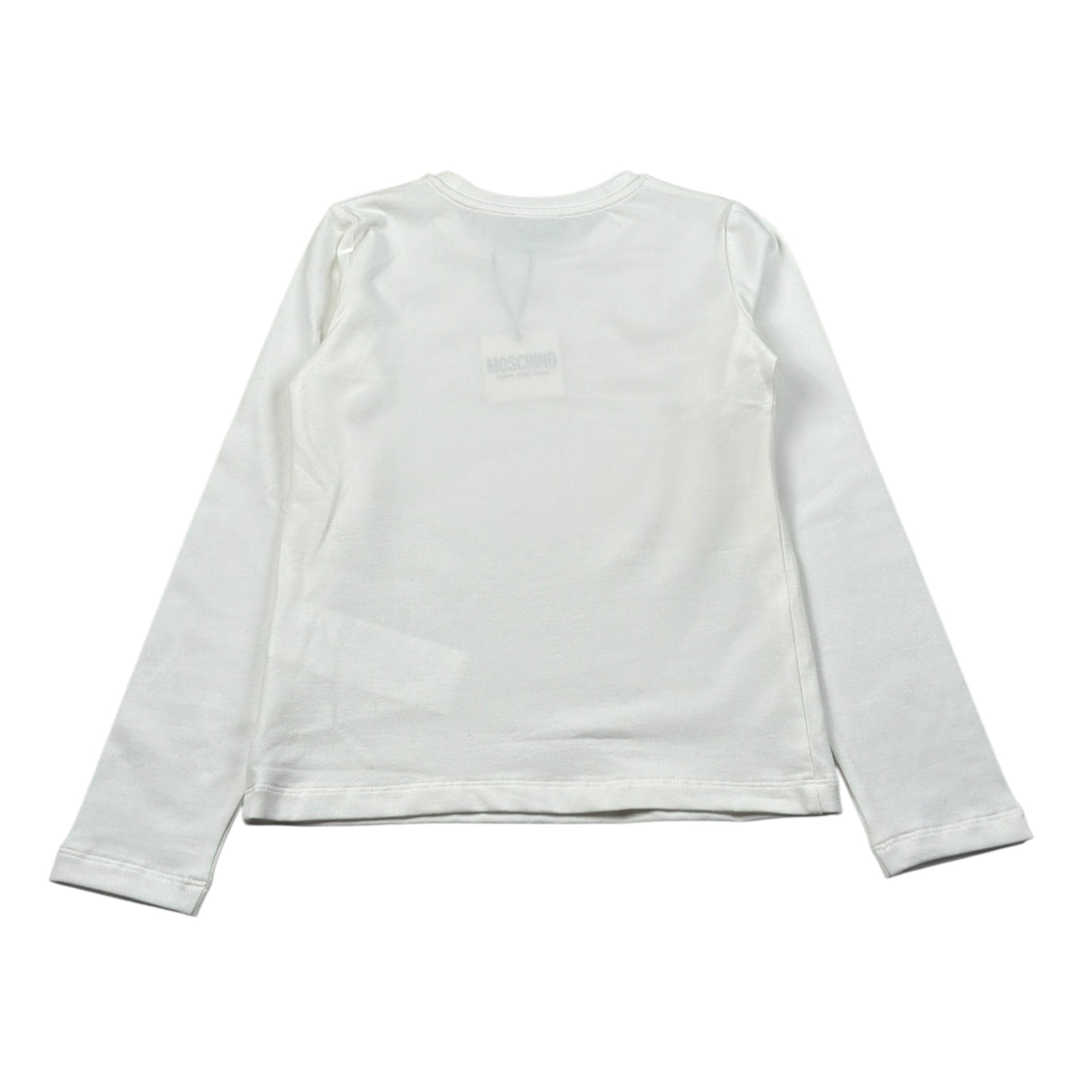 Moschino Shirt Girocollo tinta unita con Stampa Panna per Bambina HAO010 PANNA MOSCHINO 