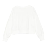 Moschino Felpa Chiusa Girocollo tinta unita con Stampa Panna per Bambina HDF06GX PANNA MOSCHINO 