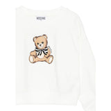 Moschino Felpa Chiusa Girocollo tinta unita con Stampa Panna per Bambina HDF06GX PANNA MOSCHINO 