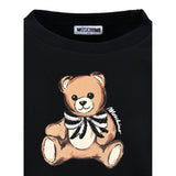 Moschino Felpa Chiusa Girocollo tinta unita con Stampa Nero per Bambina HDF06GXX NERO MOSCHINO 