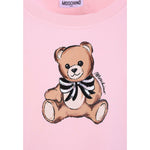 Moschino Felpa Chiusa Girocollo tinta unita con Stampa Rosa per Bambina HDF06GXXX ROSA MOSCHINO 