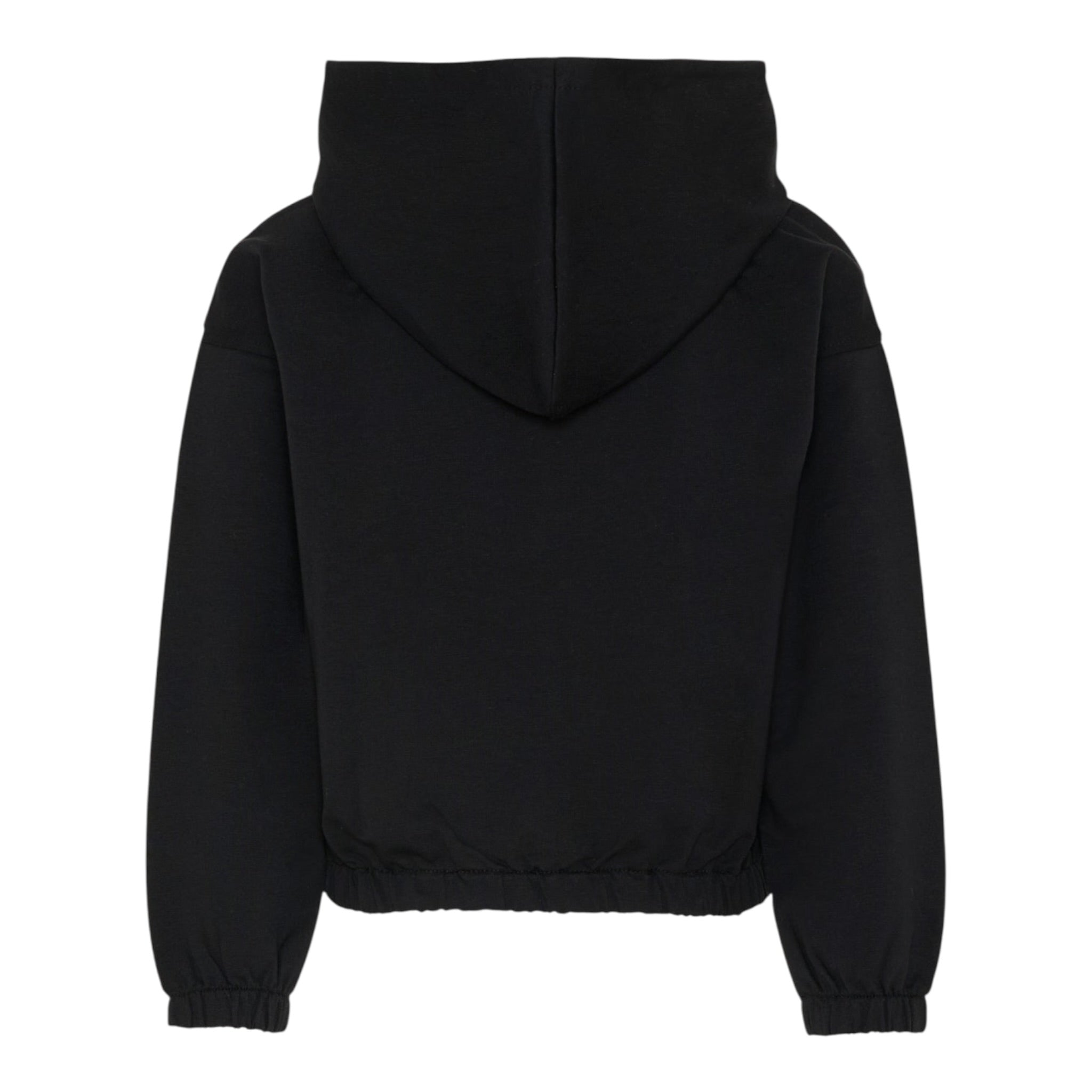 Moschino Felpa Chiusa con Cappuccio tinta unita con Stampa Nero per Bambina HDF06JX NERO MOSCHINO 