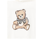 Moschino Felpa Chiusa con Cappuccio tinta unita con Stampa Panna per Bambina HDF06JX PANNA MOSCHINO 