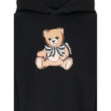 Moschino Felpa Chiusa Girocollo tinta unita con Stampa Nero per Bambina HDF06JXX NERO MOSCHINO 