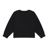 Moschino Felpa Chiusa Girocollo tinta unita con Stampe Nero per Bambina HDF06L NERO MOSCHINO 