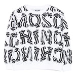 Moschino Felpa Chiusa Girocollo tinta unita con Stampe Bianco per Bambino HDF06N BIANCO MOSCHINO 