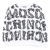 Moschino Felpa Chiusa Girocollo tinta unita con Stampe Bianco per Bambino HDF06N BIANCO MOSCHINO 