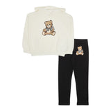 Moschino Completo 2 Pezzi Felpa-Leggins Bicolore Bianco/Nero per Bambina HDK03 BIANCO/NERO MOSCHINO 