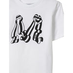 Moschino T-Shirt Girocollo tinta unita con Stampa Bianco per Bambino HDM06W BIANCO MOSCHINO 