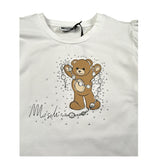 Moschino Shirt Girocollo tinta unita con Logo Bianco per Bambina HDO014 BIANCO MOSCHINO 