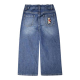 Moschino Jeans tinta unita con Girovita Regolabile Blu per Bambina HDP06M BLU MOSCHINO 