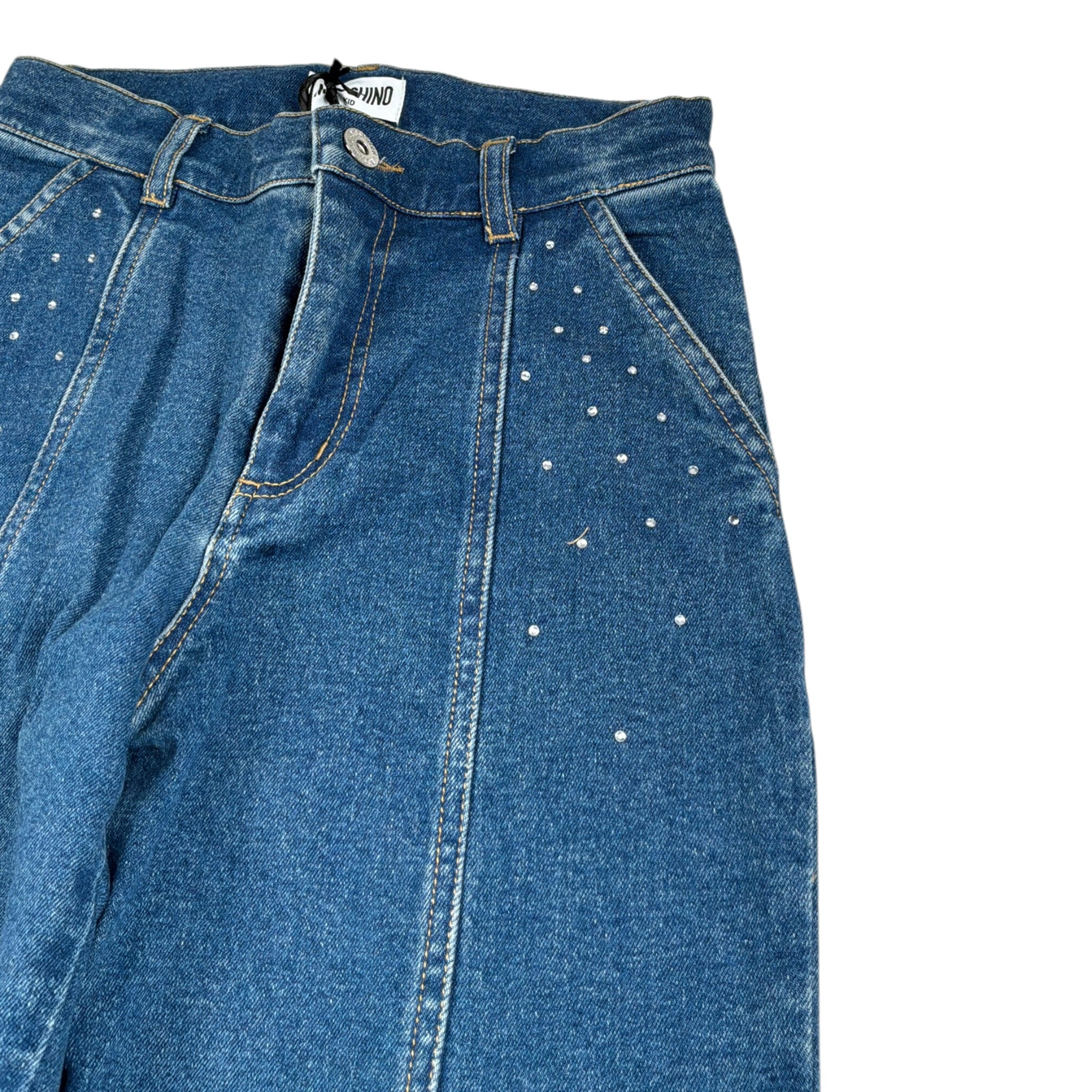 Moschino Jeans tinta unita con Brillantini Blu per Bambina HDP079 BLU MOSCHINO 