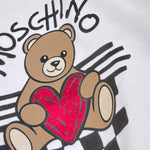 Moschino Abito Modello Felpa tinta unita con Stampa Bianco per Bambina HDV0I6 BIANCO MOSCHINO 