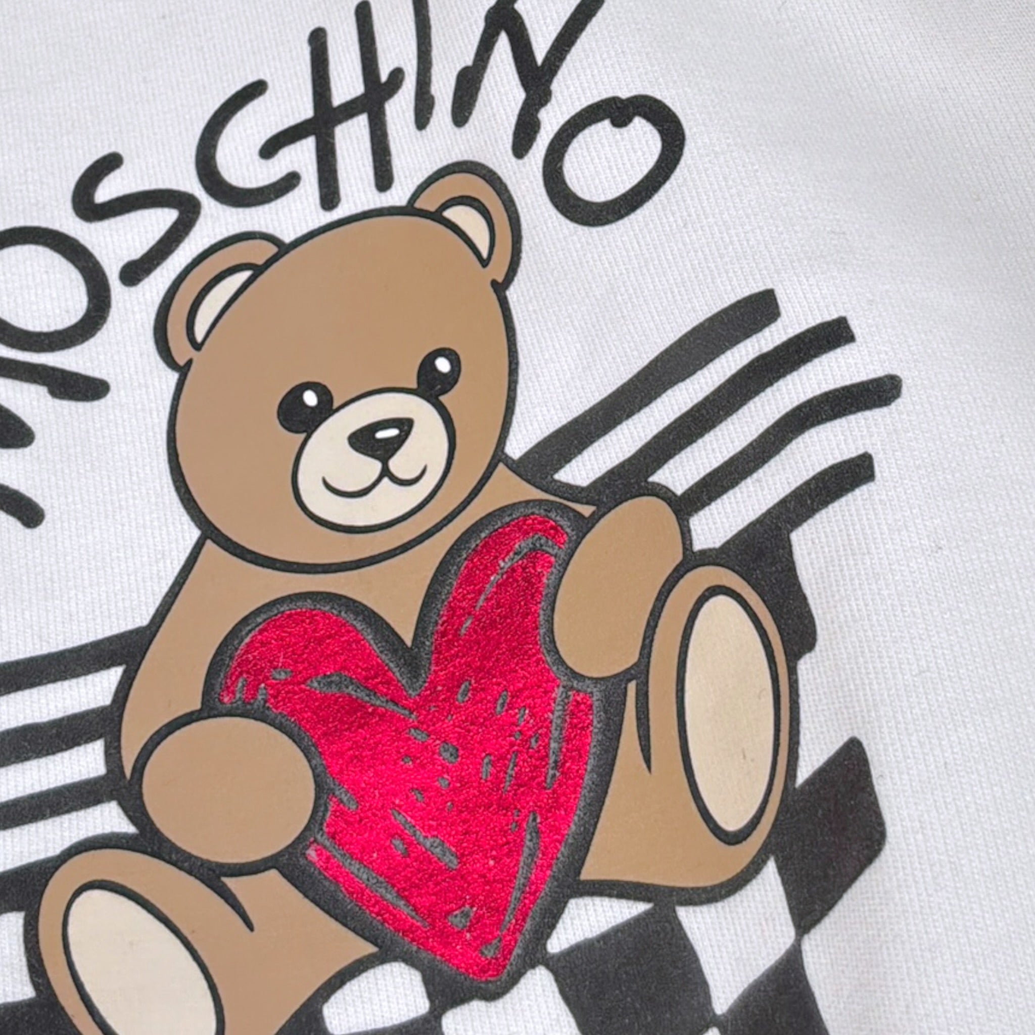 Moschino Abito Modello Felpa tinta unita con Stampa Bianco per Bambina HDV0I6 BIANCO MOSCHINO 