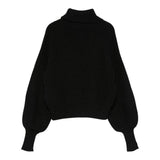 Moschino Maglia Collo Alto tinta unita con Stampa Nero per Bambina HDW02A NERO MOSCHINO 