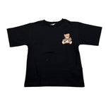 Moschino T-Shirt Girocollo tinta unita con Stampa Nero per Bambina HKM060 NERO MOSCHINO 