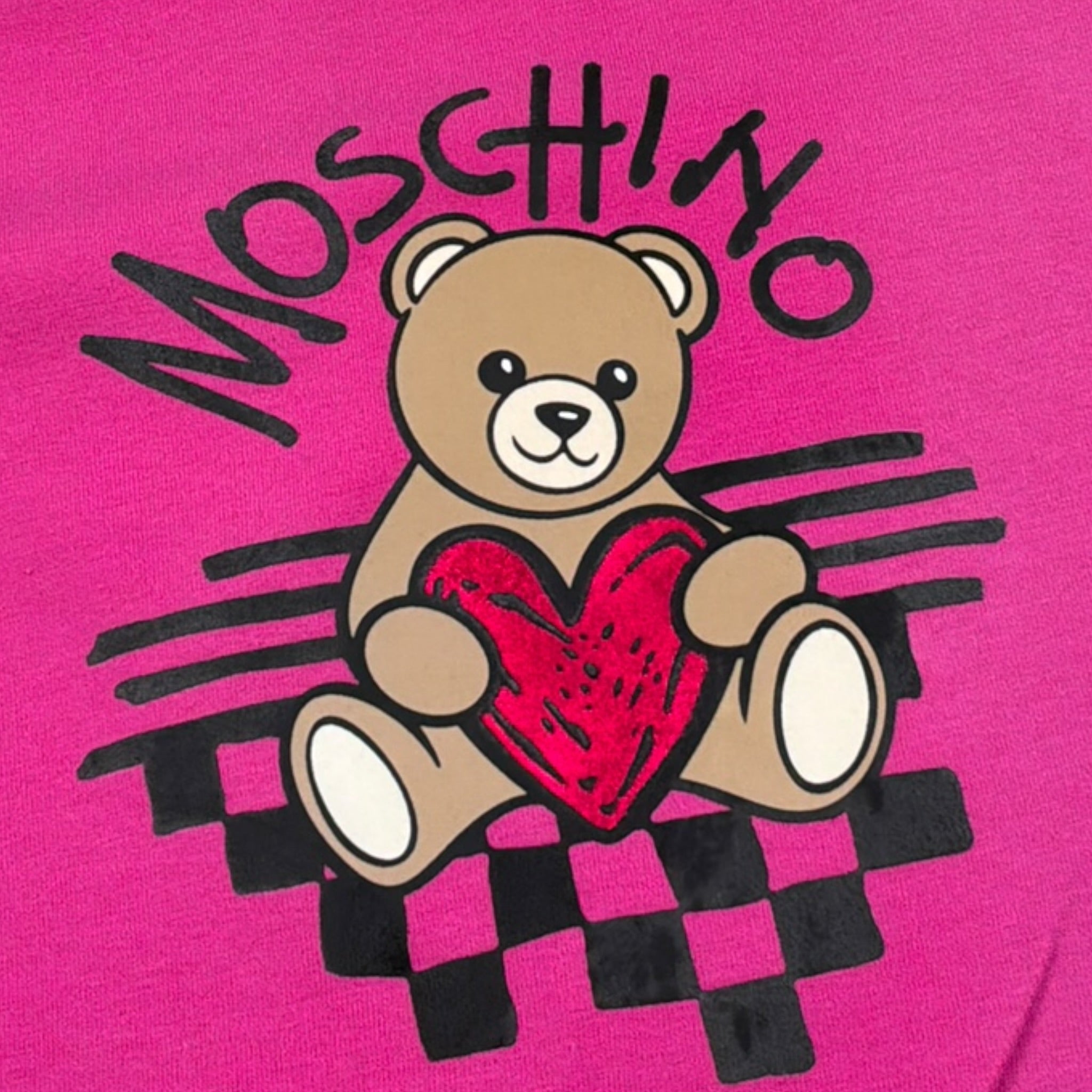 Moschino T-Shirt tinta unita con Stampa Magenta per Bambina HLM06K MAGENTA MOSCHINO 