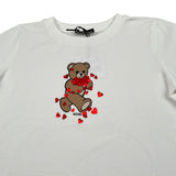 Moschino T-Shirt tinta unita con Stampa Bianco per Bambina HM06K BIANCO MOSCHINO 
