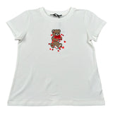 Moschino T-Shirt tinta unita con Stampa Bianco per Bambina HM06K BIANCO MOSCHINO 