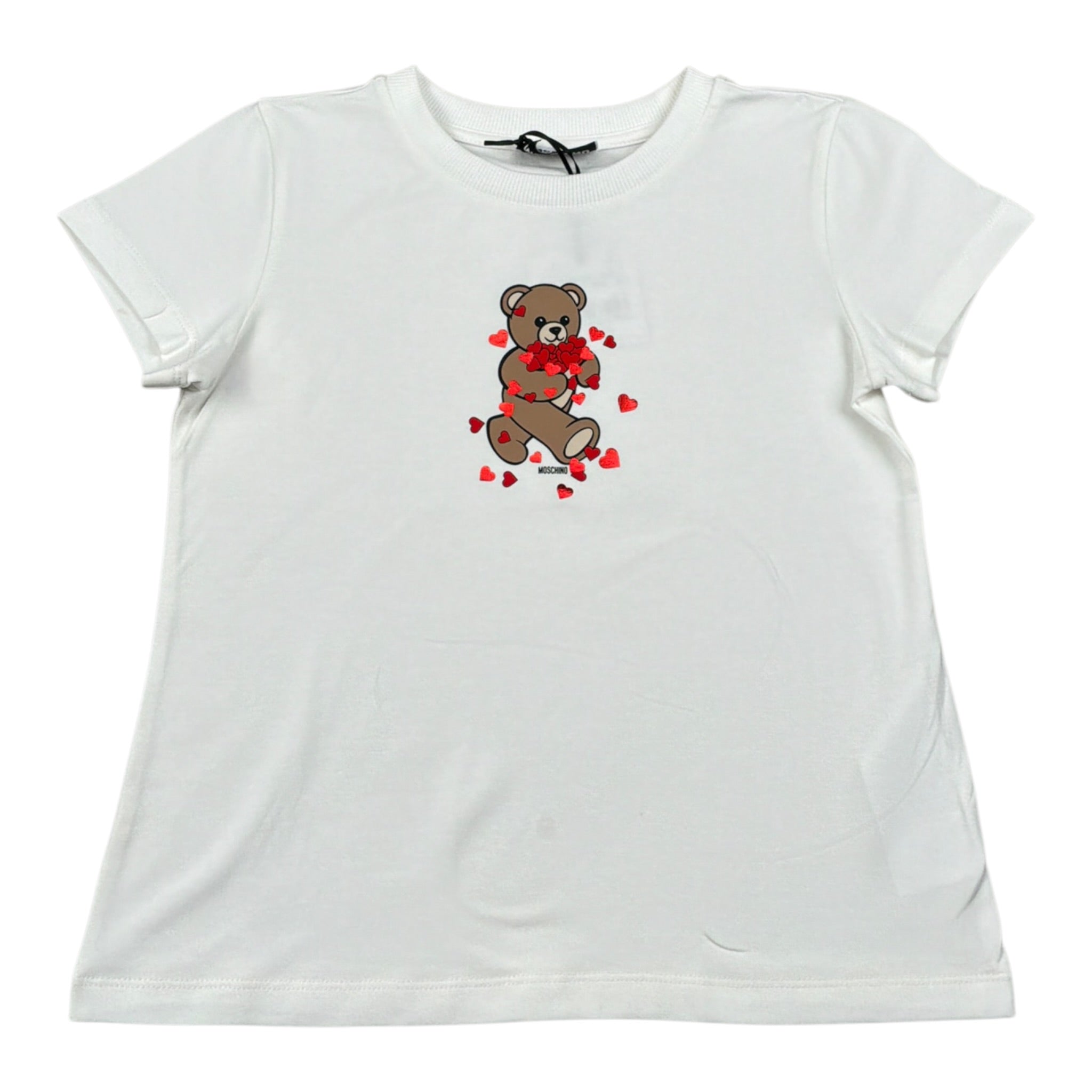 Moschino T-Shirt tinta unita con Stampa Bianco per Bambina HM06K BIANCO MOSCHINO 