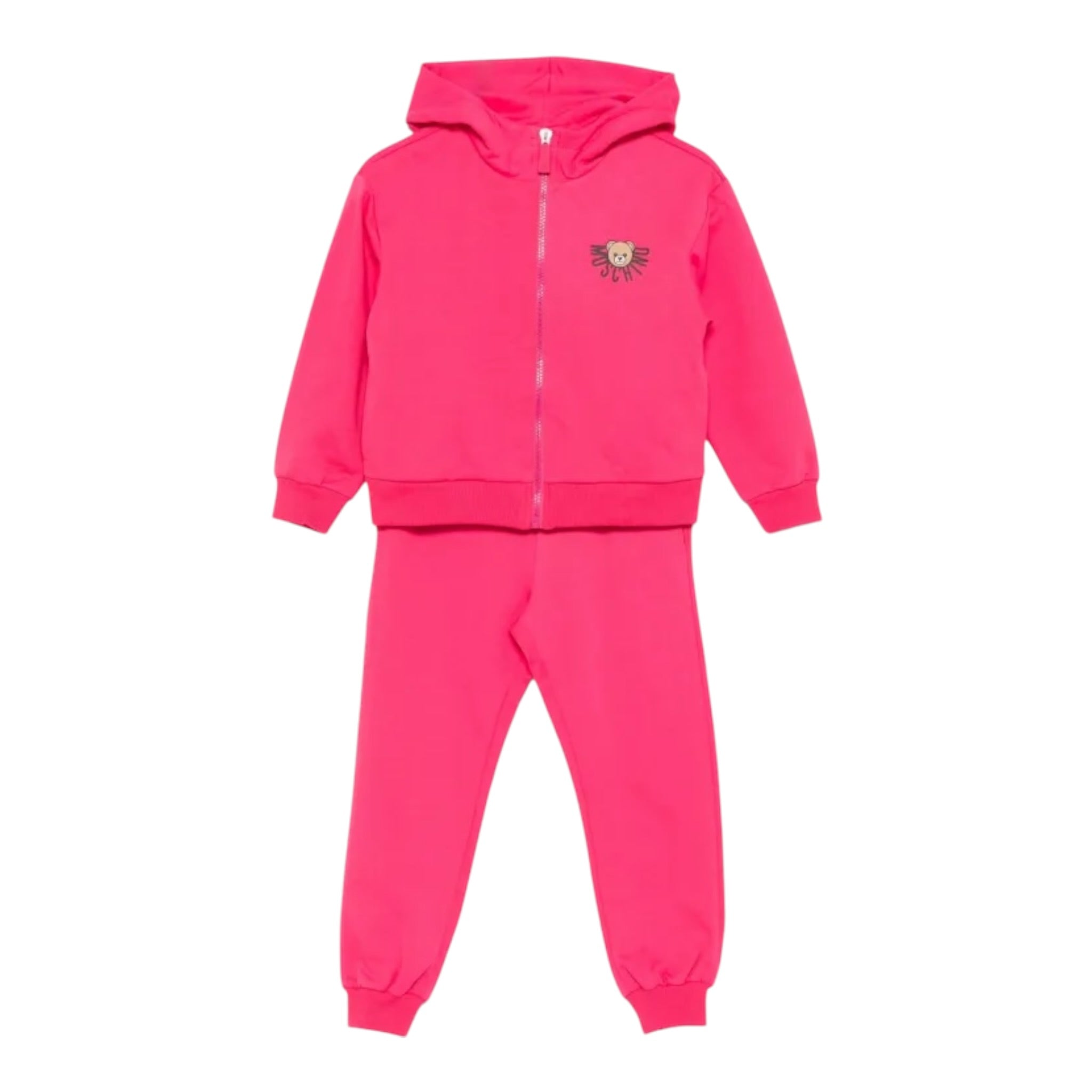Moschino Completo 2 Pezzi Felpa-Pantalone tinta unita Fuxia per Bambina HMK03X FUXIA MOSCHINO 