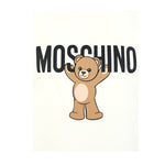 Moschino T-Shirt Girocollo tinta unita con Logo Panna per Bambino HMM05G PANNA MOSCHINO 