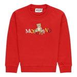 Moschino Felpa Chiusa Girocollo tinta unita con Stampa Rosso per Bambino HNF08V ROSSO MOSCHINO 