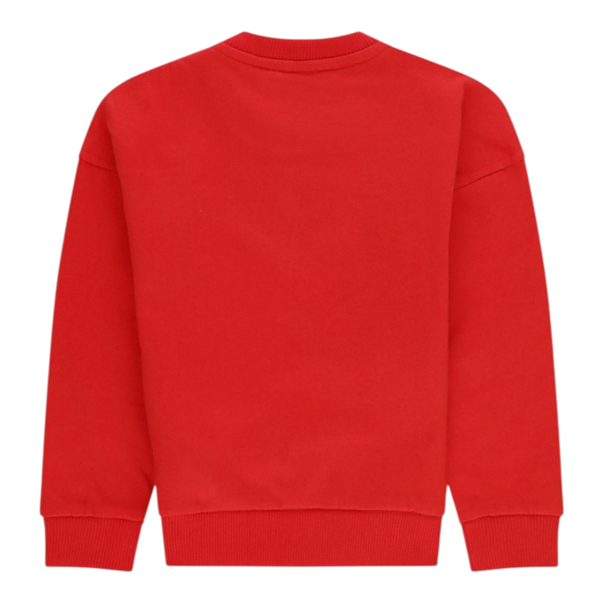 Moschino Felpa Chiusa Girocollo tinta unita con Stampa Rosso per Bambino HNF08V ROSSO MOSCHINO 