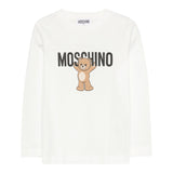 Moschino Felpa Chiusa Girocollo tinta unita con Logo Panna per Neonato HPF08VN PANNA MOSCHINO 