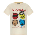 Moschino T-Shirt tinta unita con Stampa Panna per Bambino HSM058 PANNA MOSCHINO 