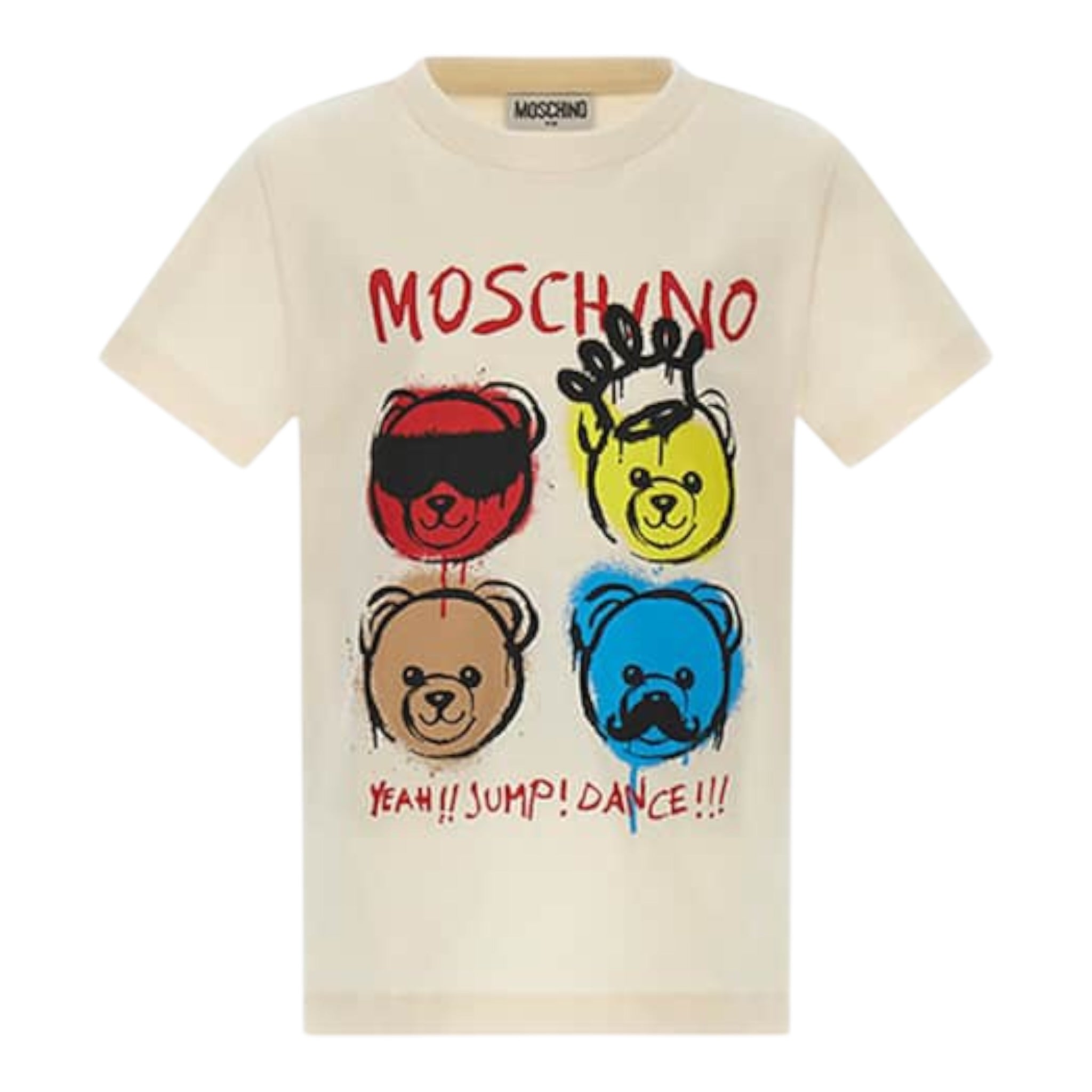Moschino T-Shirt tinta unita con Stampa Panna per Bambino HSM058 PANNA MOSCHINO 