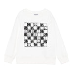 Moschino Felpa Chiusa Girocollo tinta unita con Stampa Bianco per Bambino HUF099 BIANCO MOSCHINO 