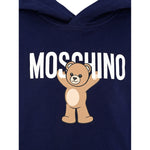 Moschino Felpa Chiusa con Cappuccio tinta unita con Logo Blu per Bambino HUF09FX BLU MOSCHINO 