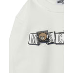 Moschino Felpa Chiusa Girocollo tinta unita con Logo Panna per Bambino HUF09H PANNA MOSCHINO 