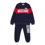 Moschino Completo 2 Pezzi Felpa-Pantalone tinta unita Blu per Bambino HUK03Z BLU MOSCHINO 