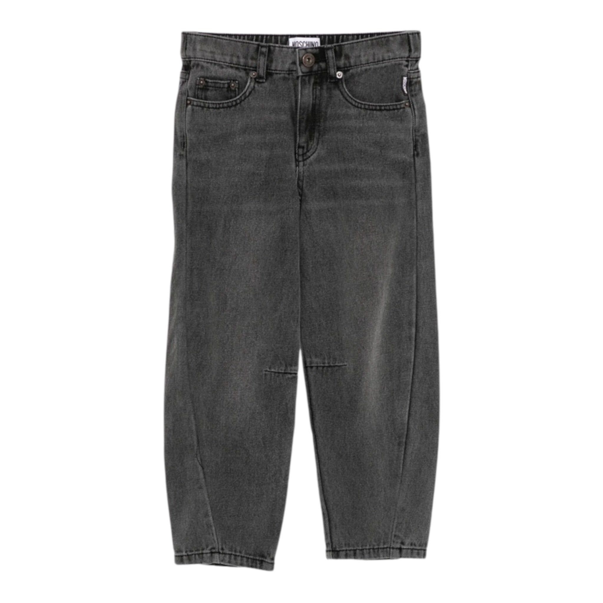 Moschino Jeans tinta unita con Elastico In Vita Nero per Bambino HUP08I NERO MOSCHINO 