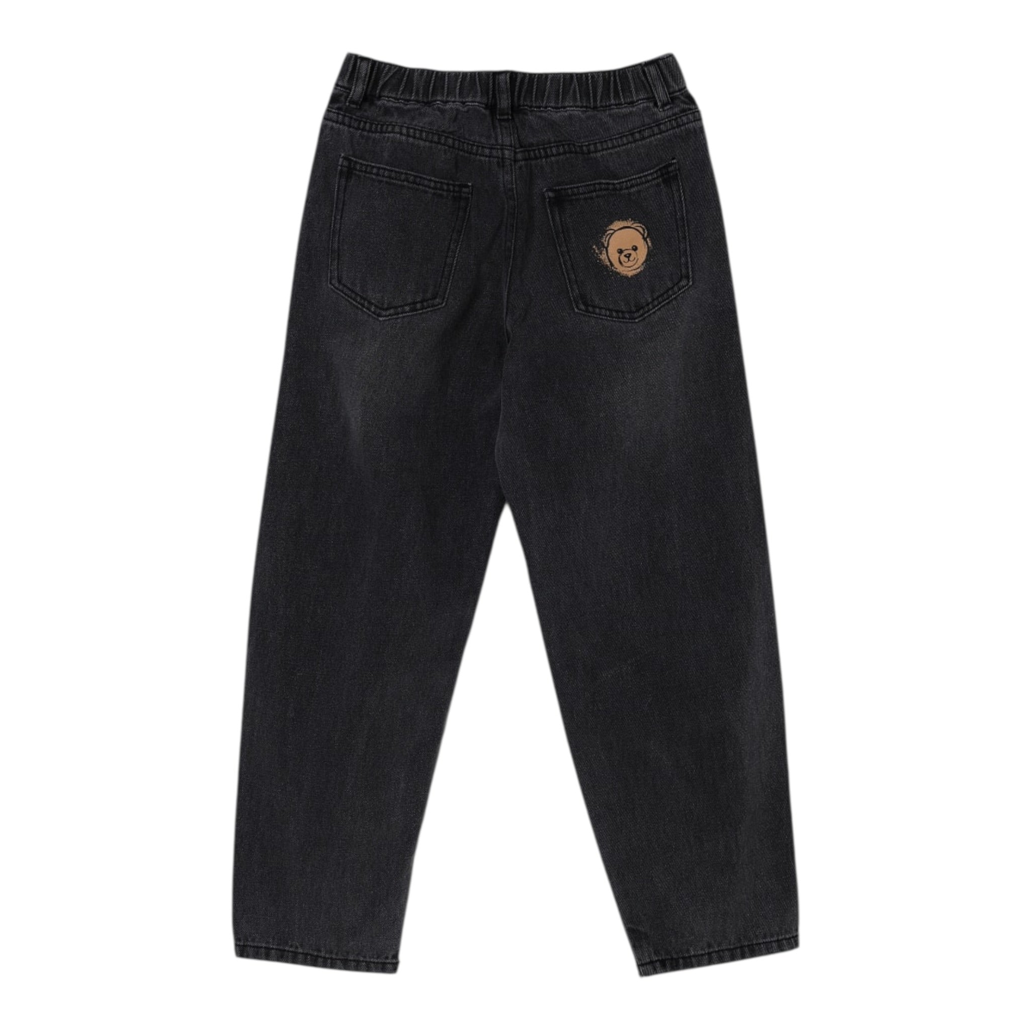 Moschino Jeans tinta unita con Elastico In Vita Nero per Bambino HUP08IX NERO MOSCHINO 