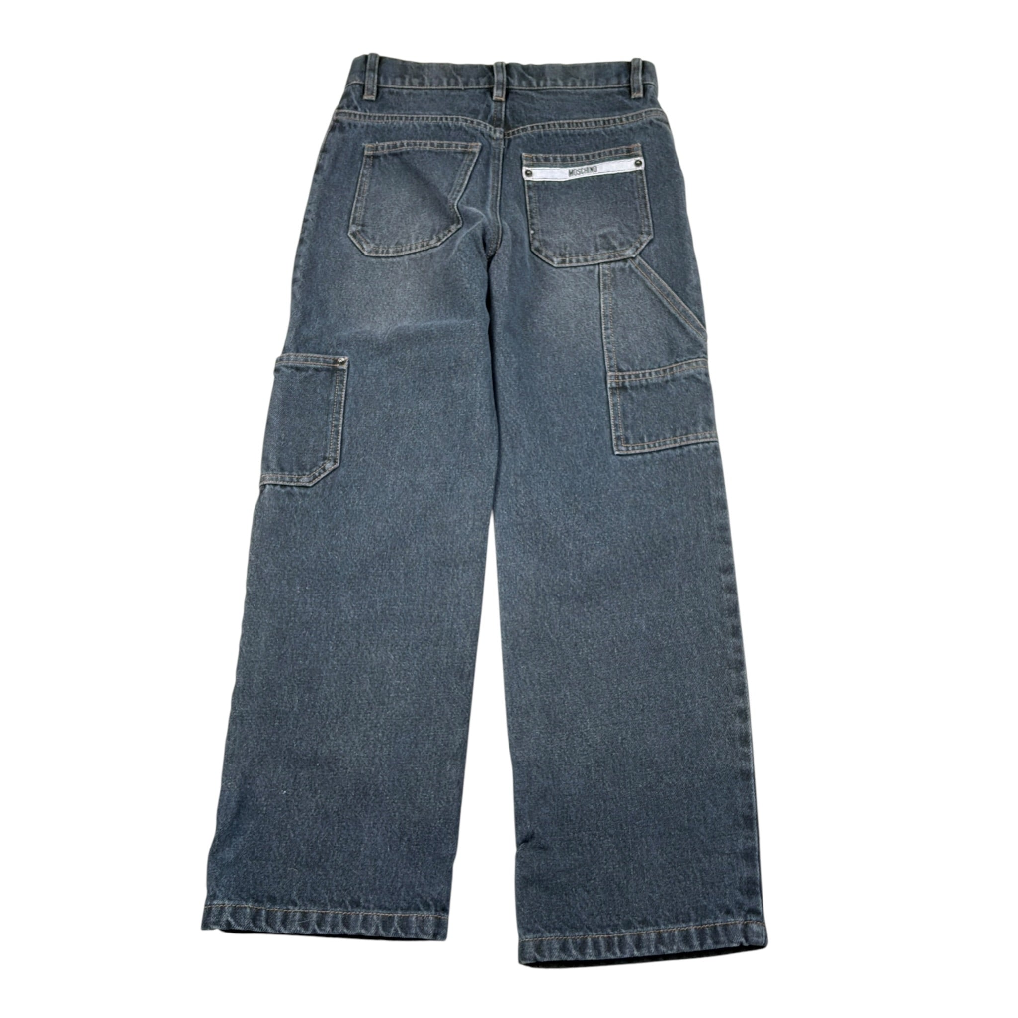 Moschino Jeans tinta unita con Girovita Regolabile Blu per Bambina HUP096 BLU MOSCHINO 