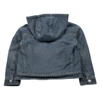 Moschino Giubbino In Denim tinta unita con Zip E Cappuccio Blu per Bambino HUS05N BLU MOSCHINO 