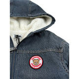 Moschino Giubbino In Denim tinta unita con Zip E Cappuccio Blu per Bambino HUS05N BLU MOSCHINO 