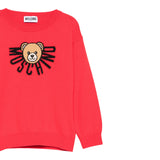 Moschino Maglia Girocollo tinta unita con Logo Rosso per Bambino HUW01A ROSSO MOSCHINO 