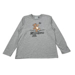 Moschino Shirt Girocollo tinta unita con Logo Grigio per Bambino HZO00J GRIGIO MOSCHINO 
